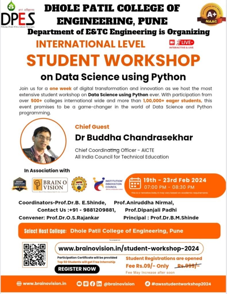 International Level Workshop on Data Science using Python - Dhole Patil ...