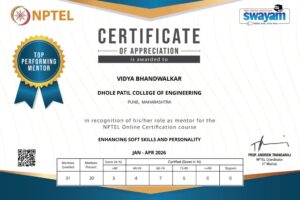 Dr.Vidya Bhandwalkar Top Performing Mentor_2026